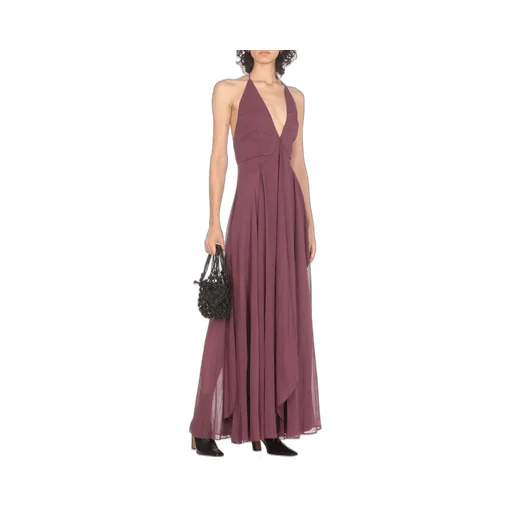 Rotate Halterneck Flared Midi Dress