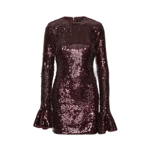 Rotate Squinned Crewneck Mini Dress
