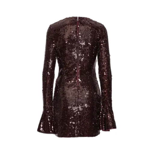 Rotate Squinned Crewneck Mini Dress