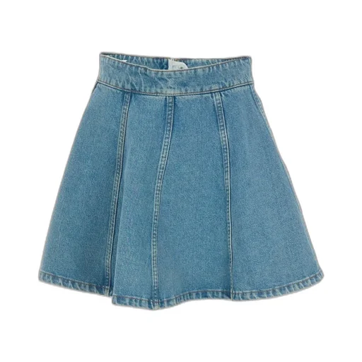 Rotate Logo Patch Denim Skirt