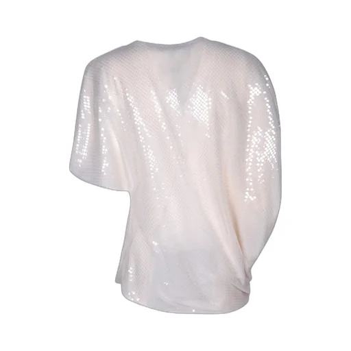 Rev Sequin Sheer Boat Neck Top