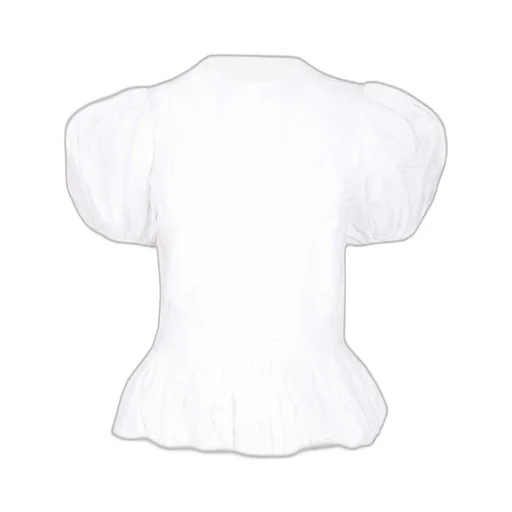 Rotate Short Puff Sleeved Crewneck Straight Top