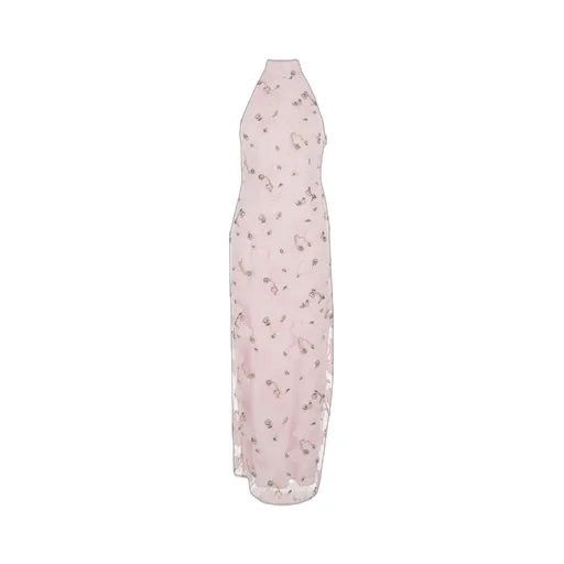 Rotate Flower Beads High Neck Maxi Dress