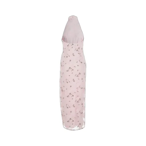 Rotate Flower Beads High Neck Maxi Dress