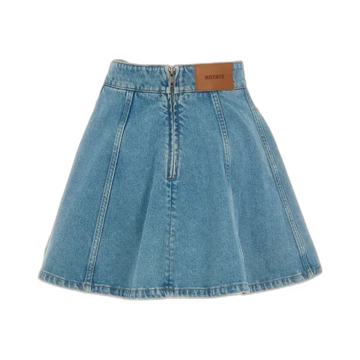 Rotate Logo Patch Denim Skirt