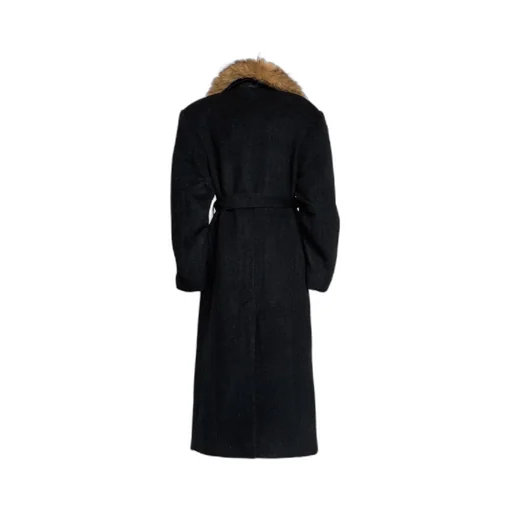 Rotate Faux Fur Collar Long Coat