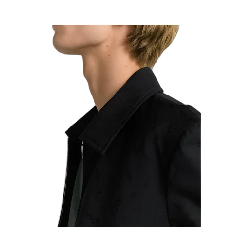 Reversible Zipped Jacket With Lily Of The Valley Jacquard