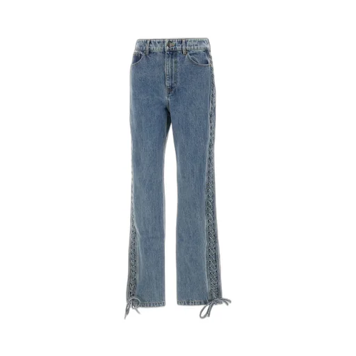 Rotate Laced Straight-Leg Jeans