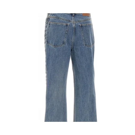 Rotate Laced Straight-Leg Jeans