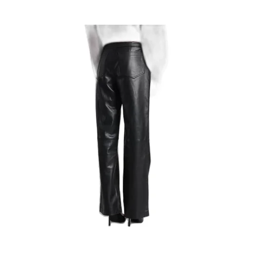Rotate Straight-Leg Leather Trousers