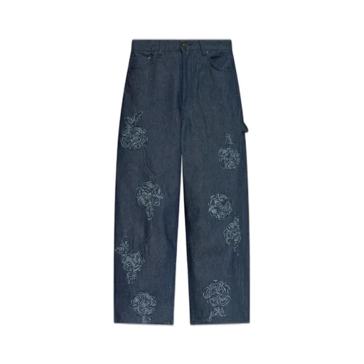 Rotate Floral Detailed Boyfriend Jeans