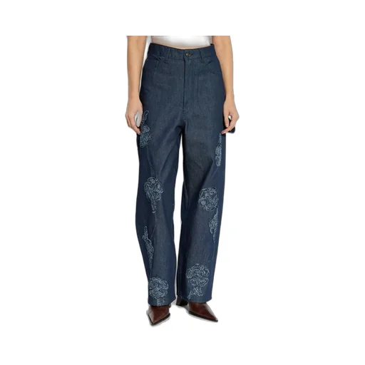 Rotate Floral Detailed Boyfriend Jeans
