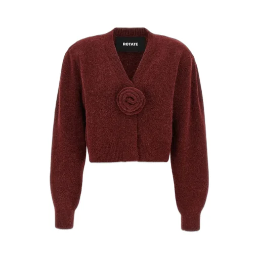 Rotate Puff-Sleeved Knit Cardigan