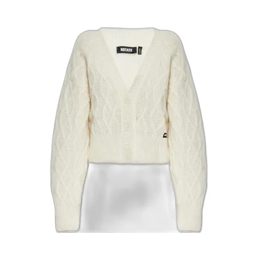 Rotate Logo Patch V-Neck Buttoned Cardigan