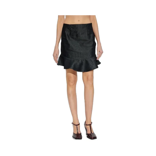 Rotate Ruffled Denim Skirt