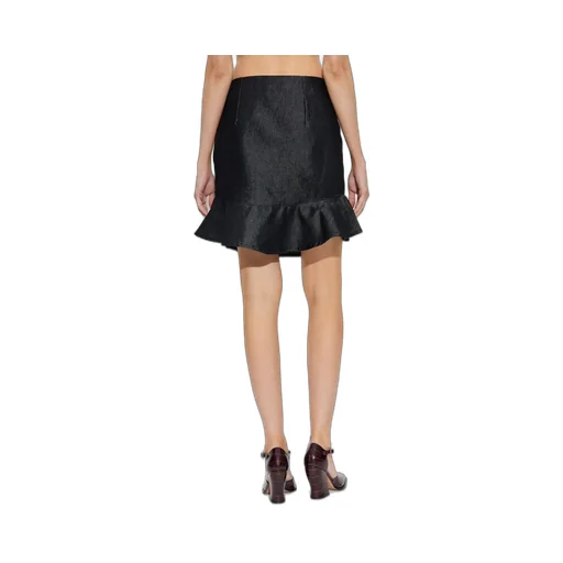 Rotate Ruffled Denim Skirt