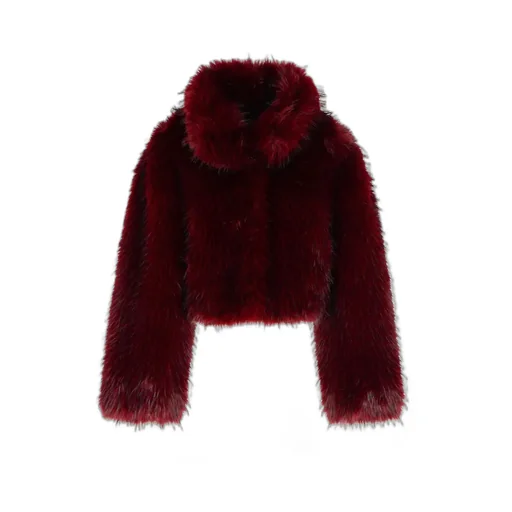 Rotate Faux Fur Cropped Jacket