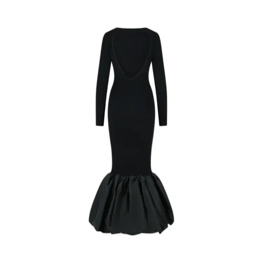 Rotate Cut-Out Detailed Knit Maxi Dress
