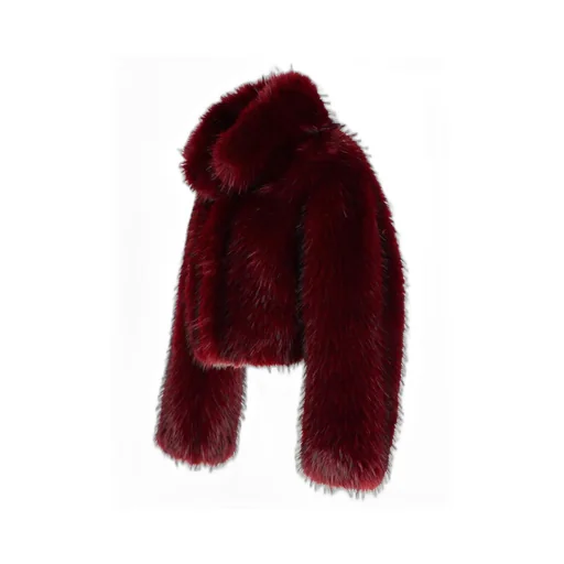 Rotate Faux Fur Cropped Jacket