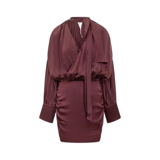 Rotate Long-Sleeved V-Neck Dress