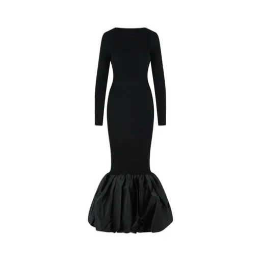 Rotate Cut-Out Detailed Knit Maxi Dress