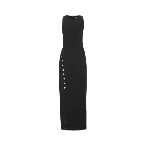 Rotate Button Detailed Sleeveless Dress