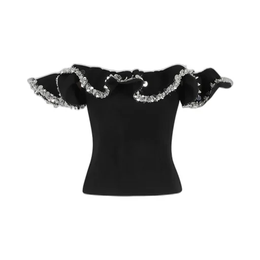 Rotate Crepe Mini Ruffle Dress