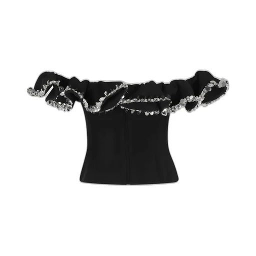 Rotate Crepe Mini Ruffle Dress