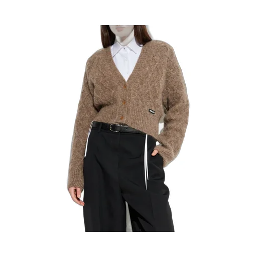 Rotate Fluffy V-Neck Knitted Cardigan