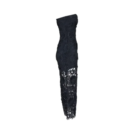 Rotate 3D Lace Detailed Midi Dress