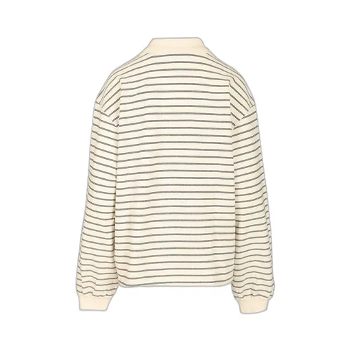 Rotate Striped Long Sleeved Polo Top