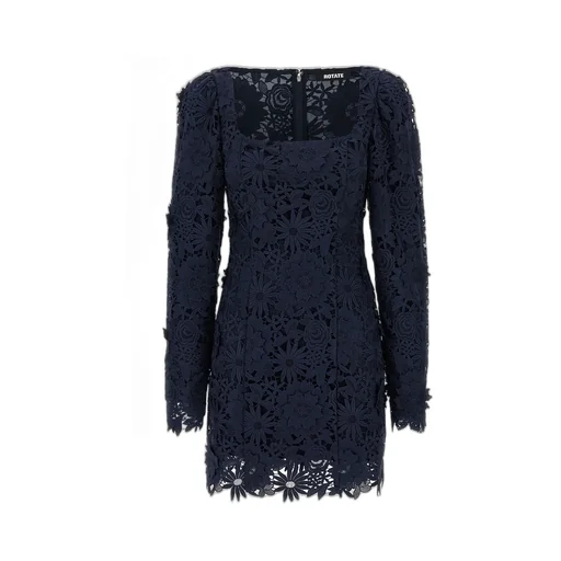 Rotate 3D Lace Long-Sleeved Mini Dress