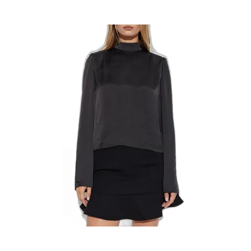 Rotate Tied-Neck Long-Sleeve Top