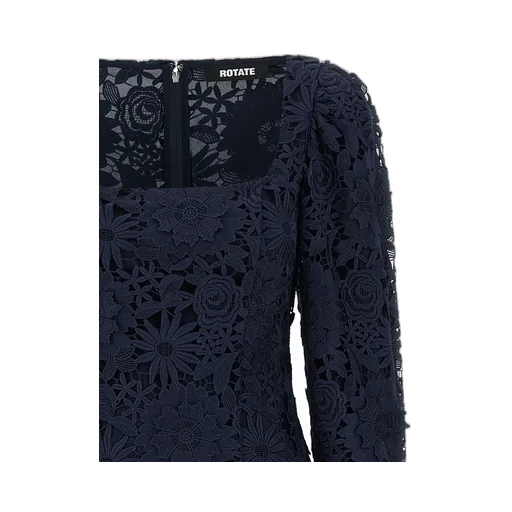 Rotate 3D Lace Long-Sleeved Mini Dress