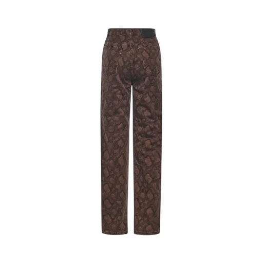 Rotate Animal Print Straight-Leg Jeans