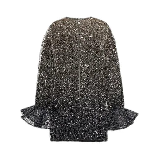 Rotate Sequined Flared-Sleeve Dress