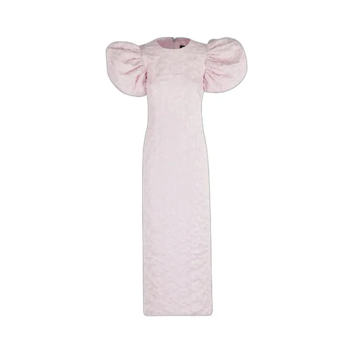 Rotate Jacquard Midi Puffy Dress