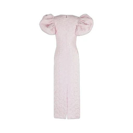 Rotate Jacquard Midi Puffy Dress