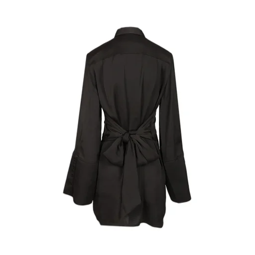 Rotate Satin Tie Shirt Dress
