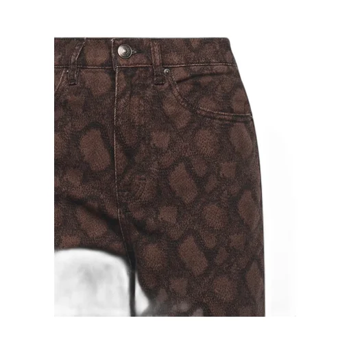 Rotate Animal Print Straight-Leg Jeans