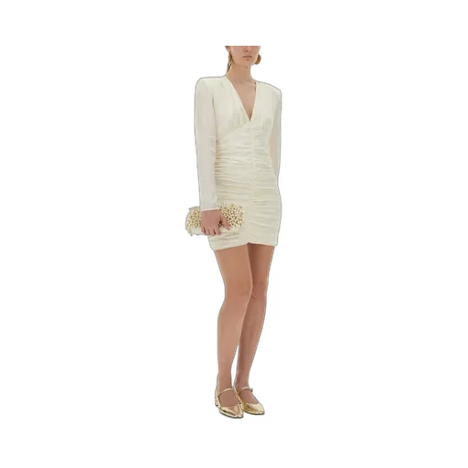 Rotate Satin Mini Gathered Dress