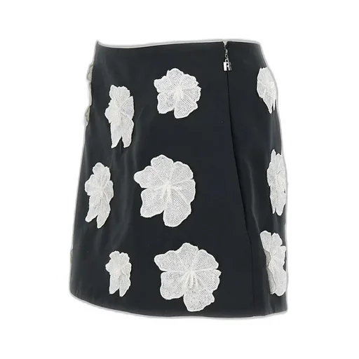 Rotate Satin Flower Mini Skirt