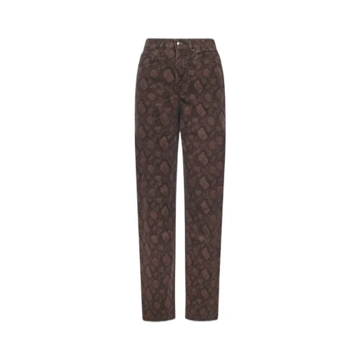 Rotate Animal Print Straight-Leg Jeans