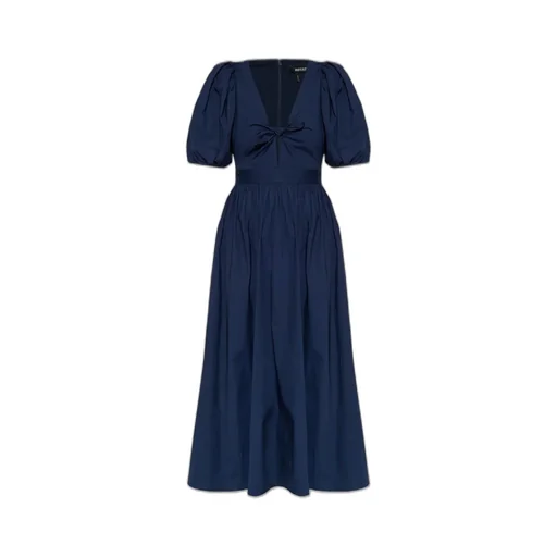 Rotate Puff Sleeves V-Neck Dress