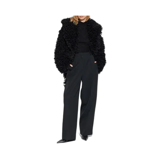 Rotate Faux-Fur Long Sleeved Belted Jacket
