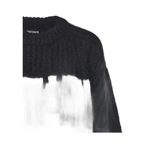 Rotate Logo Intarsia-Knit Crewneck Jumper