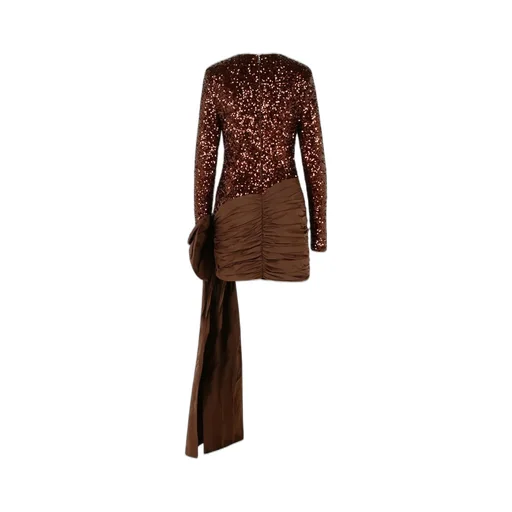 Rotate Sequined Bow Mini Dress