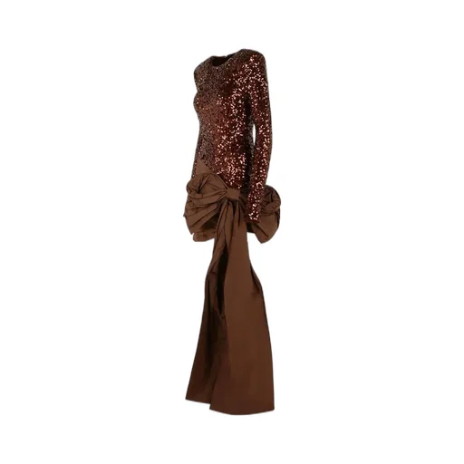 Rotate Sequined Bow Mini Dress
