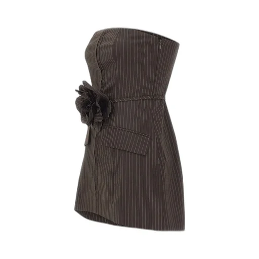 Rotate Pinstripe Belted Long Top