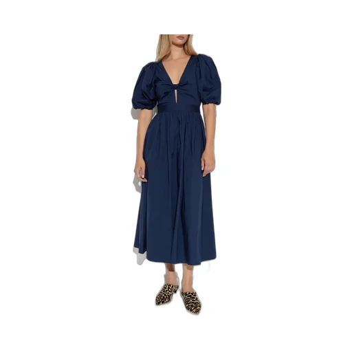 Rotate Puff Sleeves V-Neck Dress